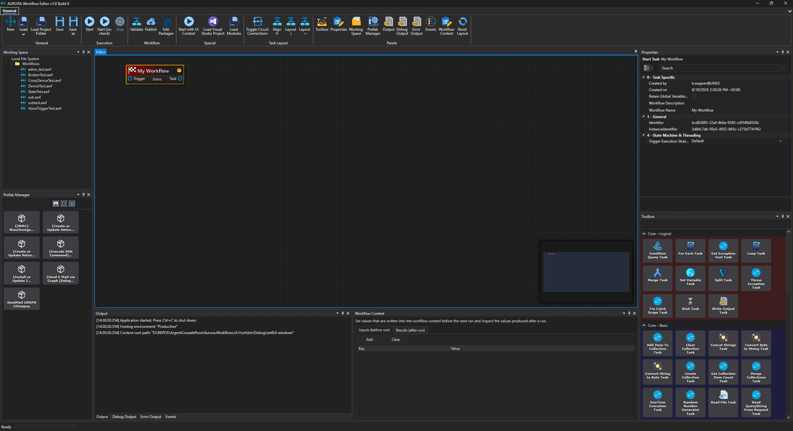 Aurora Workflows desktop editor